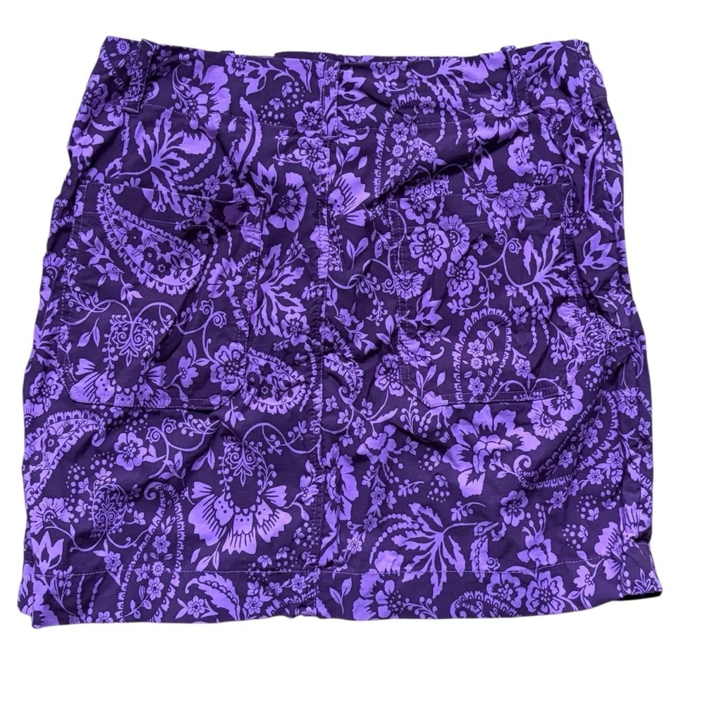 Maeve x Anthropologie The Colette mini skirt violet floral paisley Size Large